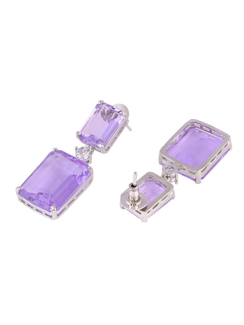 Lavender Silver Plated Classic Luxe Chandelier Drop Earrings