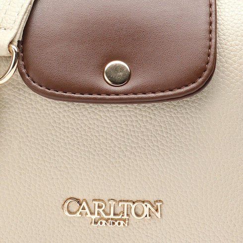 Carlton London Cream Two Toned Sling Bag CLLP 1049 Cream