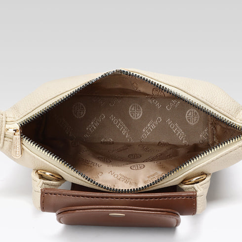 Carlton London Cream Two Toned Sling Bag CLLP 1049 Cream