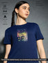 Women Printed Slim Fit Round Neck T-shirt with TECHNOCOOL+