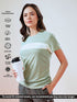 Women Solid Slim Fit Round Neck T-shirt with TECHNO COOL