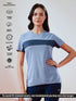 Women Solid Slim Fit Round Neck T-shirt with TECHNO COOL