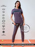 Women Solid Slim Fit Round Neck T-shirt with TECHNO COOL