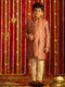 Boy's' Onion Pink And Cream Ethnic Mirror Combo Set