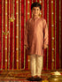 Boy's' Onion Pink And Cream Ethnic Mirror Combo Set