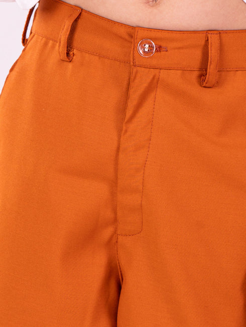 Boy's' White And Orange Shirt Blazer And Pant