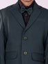 Boy's' Black And Green Shirt Blazer Waist Coat And Pant