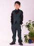 Boy's' Black And Green Shirt Blazer Waist Coat And Pant