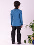 Boy's' Black And Turquoise Shirt Blazer And Pant