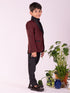 Boy's' Black And Maroon Shirt Blazer And Pant
