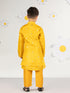 Boy's' Mustard Jacket, Kurta And Pyjama Set