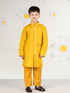 Boy's' Mustard Jacket, Kurta And Pyjama Set