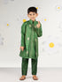 Boy's' Green Jacket, Kurta And Pyjama Set