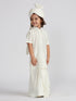 Boy's' White Viscose Kurta Lungi And Safa Set