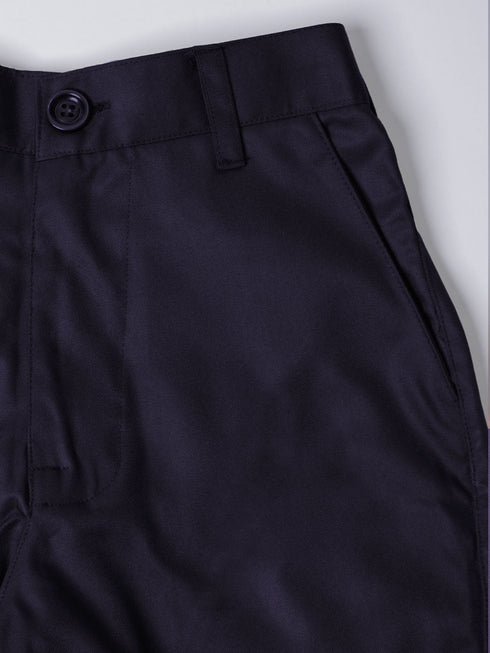 Boy's' Navy Blue Open Indowestern Set