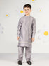 Boy's' Purple Jacket,Kurta And Pyjama Set.
