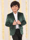 Boy's Green Velvet Blazer