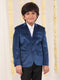 Boy's Navy Blue Velvet Blazer