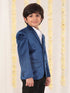 Boy's Navy Blue Velvet Blazer
