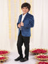 Boy's Navy Blue Velvet Blazer
