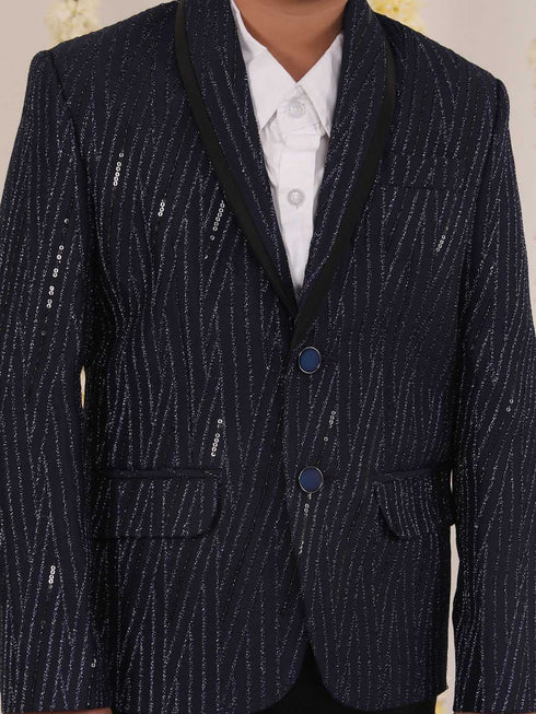 Boy's Blue Sequined Blazer
