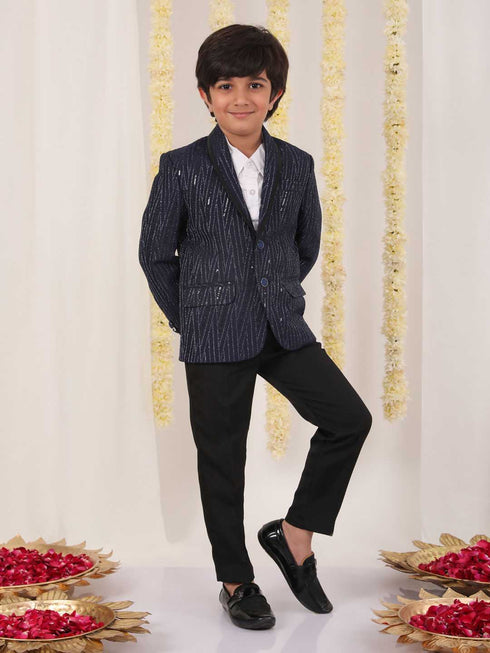 Boy's Blue Sequined Blazer
