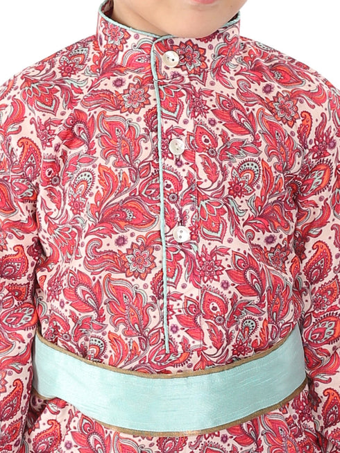 Boy's Janmashtami Printed Krishna Kurta And Dhoti Set