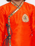 Boys' Orange Cotton Silk Kurta and Dhoti Pant Set