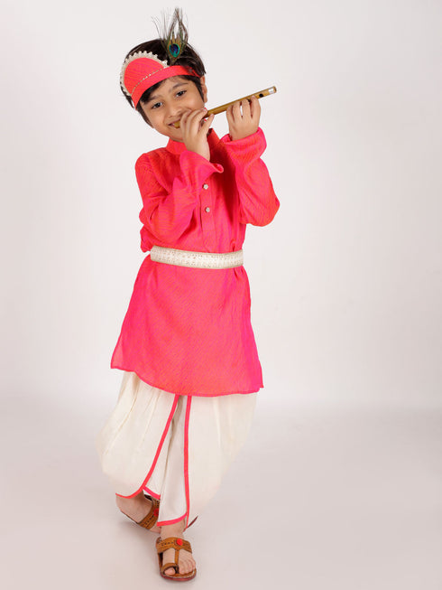 Boy's' Pink And Cream Janmashtami Special Collection