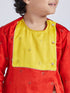 Infant Boy's' Red And Cream Silk Blend Kurta And Dhoti Set