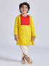 Infant Boy's' Yellow And Cream Silk Blend Kurta And Dhoti Set