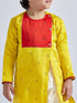 Infant Boy's' Yellow And Cream Silk Blend Kurta And Dhoti Set