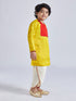 Infant Boy's' Yellow And Cream Silk Blend Kurta And Dhoti Set