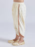 Infant Boy's' Yellow And Cream Silk Blend Kurta And Dhoti Set