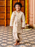 Infant Boy's' Cream Viscose Blend Sherwani And Dhoti Set