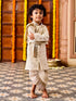 Infant Boy's' Cream Viscose Blend Sherwani And Dhoti Set