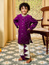 Infant Boy's' Purple And Cream Chanderi Kurta And Dhoti Set
