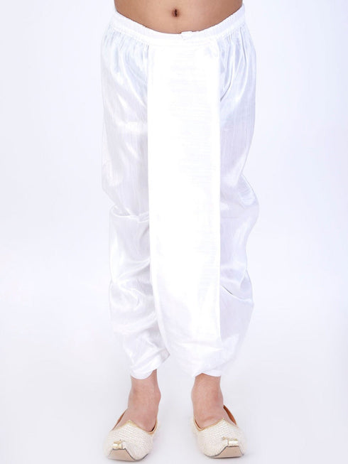 Boy's White Solid Dhoti Pants