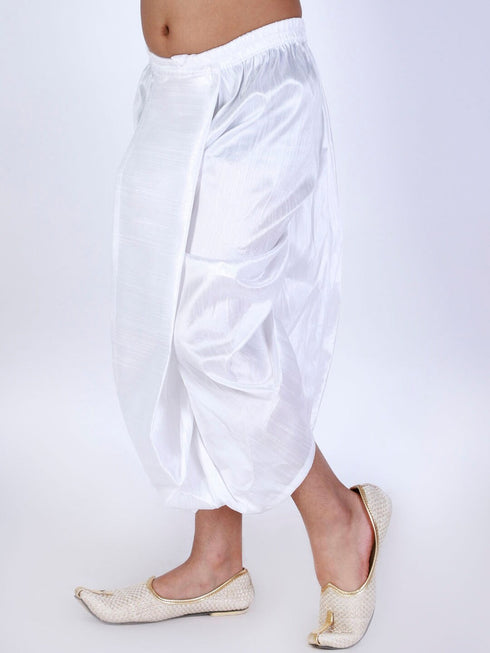 Boy's White Solid Dhoti Pants