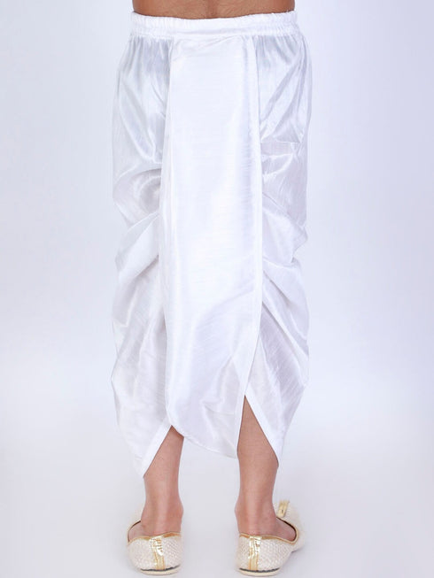 Boy's White Solid Dhoti Pants