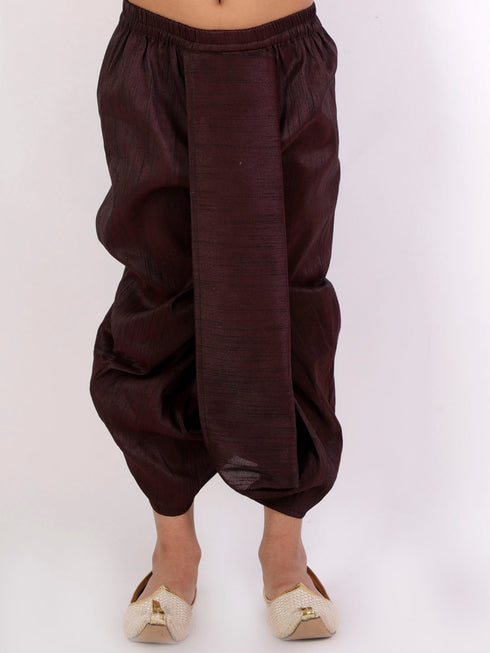 Boy's' Burgundy Silk Blend Traditional Dhoti