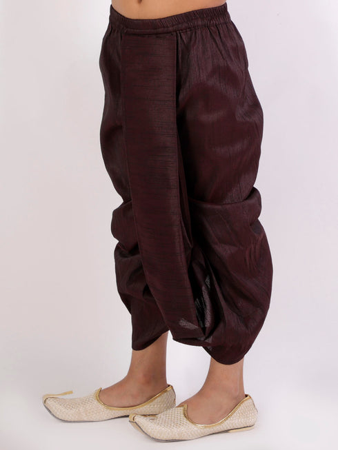 Boy's' Burgundy Silk Blend Traditional Dhoti