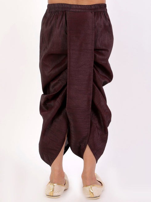 Boy's' Burgundy Silk Blend Traditional Dhoti