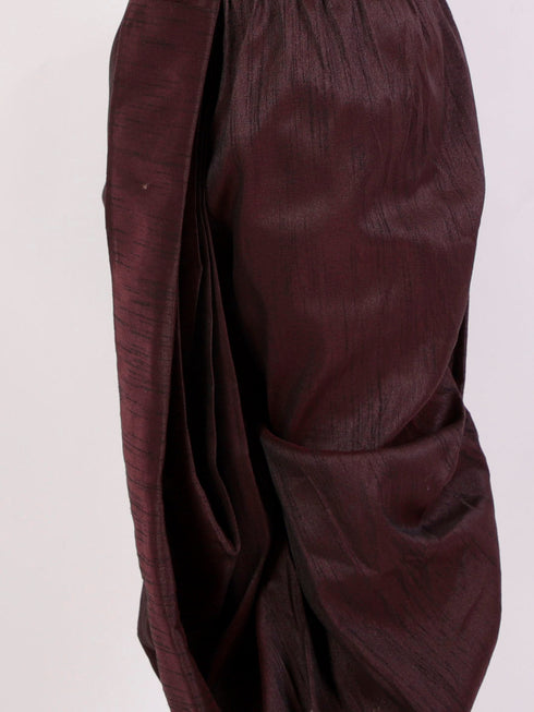 Boy's' Burgundy Silk Blend Traditional Dhoti