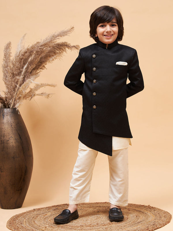 Boy's' Black Indo-Western Set