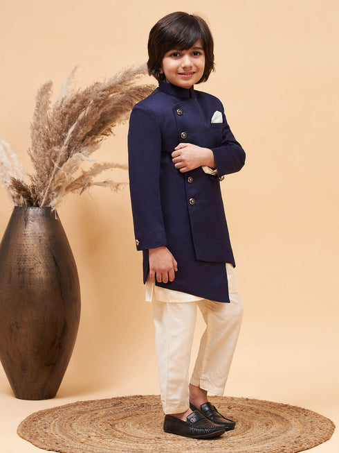 Boy's' Blue Indo-Western Set