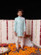Boy's' Blue Jacquard Sherwani Set