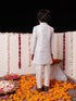 Boy's' Purple Jacquard Sherwani Set