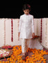 Boy's' Purple Jacquard Sherwani Set