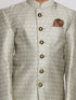 Boy's' Beige,Grey And Coffee Indowestern Sherwani And Cowl Dhoti Pant Set